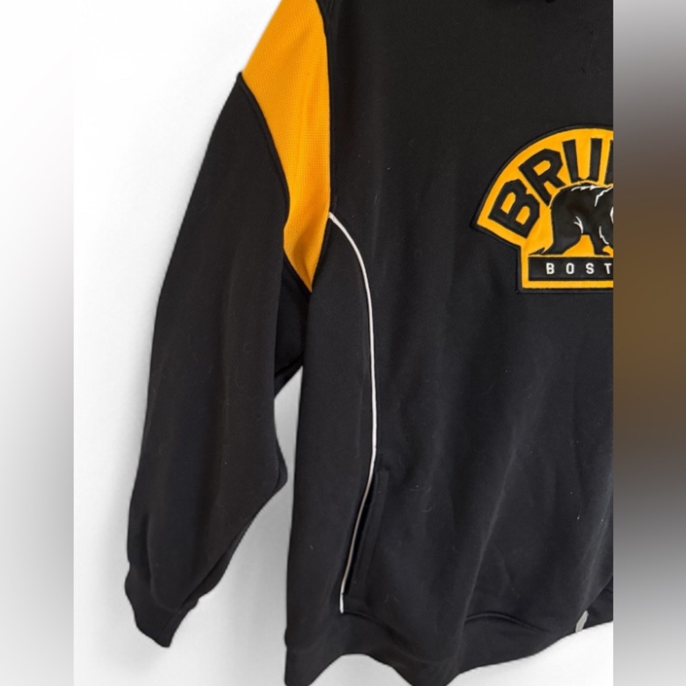 Reebok BostonBruins NHL Black and Yellow Hooded Sweatshirt Logo SzM - Picture 5 of 13